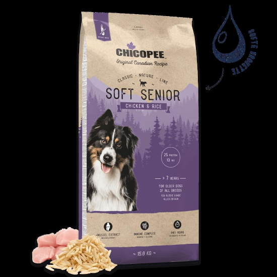Chicopee Classic Nature Soft Senior-Храна за кучета,мека, полувлажна за над 7 години с пиле и ориз 15 кг.